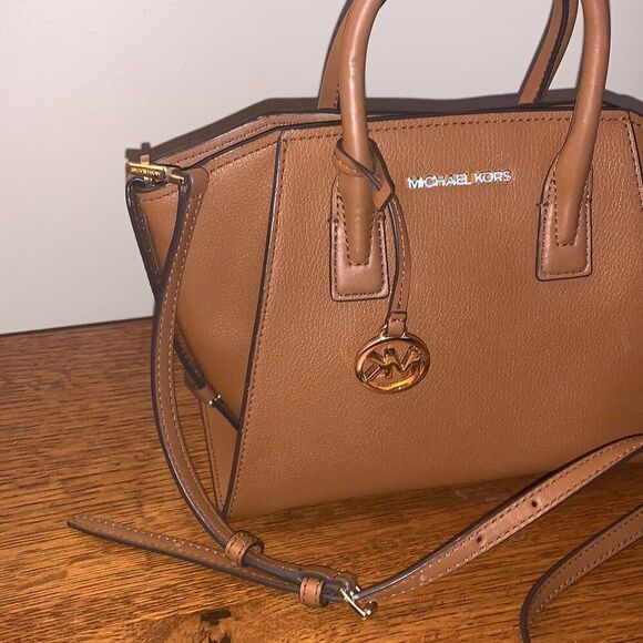 Michael Kors Avril Small Top Zip Satchel Crossbody MK Signature - Picture 5 of 16